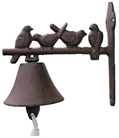 Retro Türklingel Gusseisen Wandhalterung Retro Vogel-Türglocke Auf Rod, for Bauernhof, Ranch, Kabinendekoration.