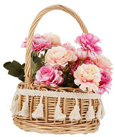 ifundom 2stücke Holzkörbchen Mit Kunstblumen Für Hochzeitsdeko Partyblumenarrangement Dekorativer Aufbewahrungskorb Für Fotoshootings Kleine Stilvolle Präsentation