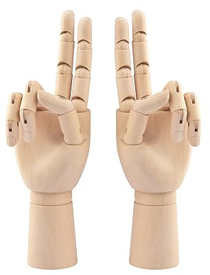 Holz-Handmodell, 2 Stück, 17,8 cm, linke und rechte Hand, Kunstpuppe mit für Handschmuck, Dekoration, Skizzieren, von GNIEMCKIN..