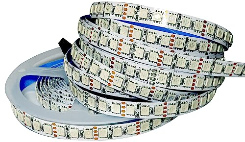 Tesfish Striscia LED 12V RGB, Strisce LED 5M Striscia Luminosa SMD 5050 IP20 600 LEDs Nastri LED Luci Led Colorate per Camera da letto, Cucina, Decorazione Pubblicitaria