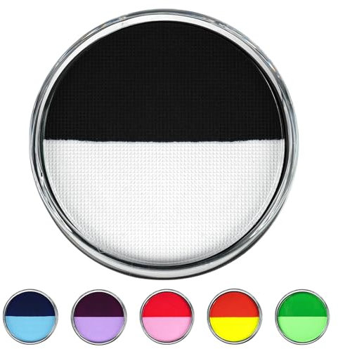 LOPHE Maquillage Fard Aquarellable Pot, Peinture du Visage, Maquillage FX Smiffys, peinture à l'eau pour le visage et le corps pour adultes, enfants,30g, Noir et Blanc