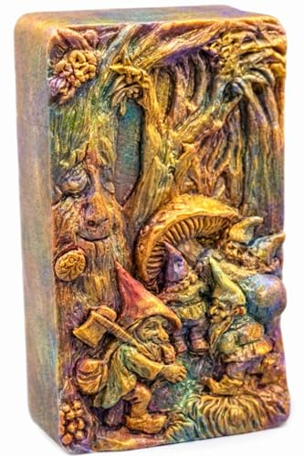 Magical Forest Gnome Soap Mould – Silicone Bar Mold for Handmade Soap, Resin & Wax, Fantasy Woodland Design