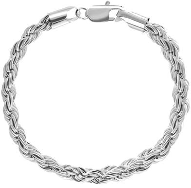 L.Karden Twist Rope Bracelet Chain for Men Jewelry, 316L Stainless Steel Men'S/Women'S Bracelet Birthday for Men Christmas Gifts for Him