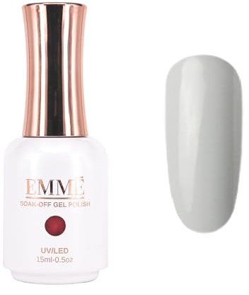 CÔEM - Premium Gel UV Nagellack langanhaltend für UV-Lampe - Gellack Shellac 400 Farben - Professioneller & Glänzender Look Nail Polish schnelltrocknend & stark deckend - Gelnagellack 15ml GP155 grau