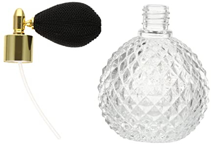 POPETPOP Botella de Perfume Recargable de Vidrio Vintage 100 Ml Atomizador Diseño de de Aire a Prueba de Fugas para Baño Tocador Viaje 1 Juego
