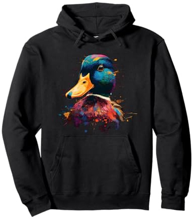 Ente Aquarell Wasservögel Jagd Jäger Stockente Enten Pullover Hoodie
