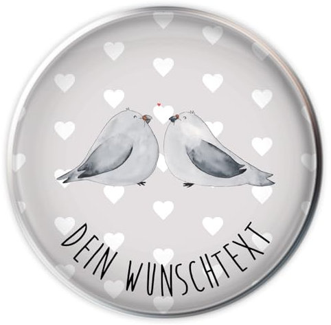 Mr. & Mrs. Panda Abflussstopfen personalisiert Turteltauben Liebe - Personalisierte Geschenke, Badstöpsel mit Wunschtext, Waschbeckenstöpsel selbst gestalten, Freundin, Waschbeckenstopfen, Namen