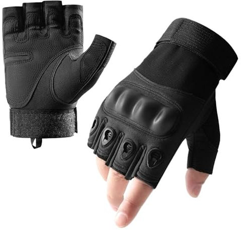 Motorradhandschuhe Herren Handschuhe Schießhandschuhe Touch Design Fitness Schutz Sport Motorrad Jagd Vollfinger-Gehhandschuhe Motorradhandschuhe Damen (Color : Half Black, Size : XL)
