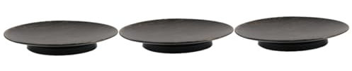 Cabilock 3 STK Disc-kerzenhalter-Basis Wachsschmelzschalen Schwarzer Kerzenhalter Schwarze Tabletts Spitzkerze Rundes Kerzentablett Esstischdekoration Konische Kerzenhalter Teelichter Eisen