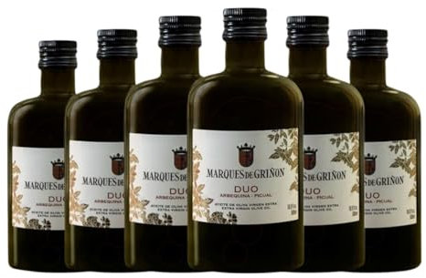 Aceite de Oliva Marqués de Griñón Oli Dúo Picual y Arbequina Botella Medium 50 cl (Caja de 6 Botella Medium de 50 cl)