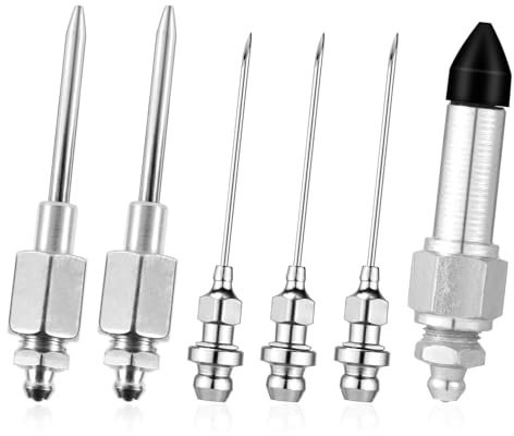 lasuroa 6stk Zubehörsatz für Fettpresset, Einschließlich 3 Fett Nadeldüse 2 Fettnadelspendern 1 Gumminippel Adapter Fettspenderspitzenadaptern für Kleine und Beengte Räume