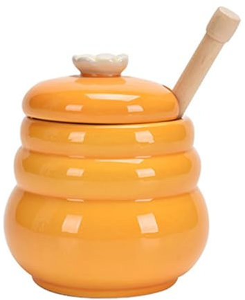 LVUNZJCA Honey Jar Ceramic Honey Jar Kitchen Storage Jar Ceramic Creative Home for Home Kitchens