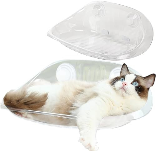 Katzenhängematt zur Wandmontage, transparent Katzenhängematt zur Wandmontage, Katzenschlafplatz zum Spielen, 520 cm transparent Katzenbetthängematte, Katzenschlafplatz mit Saugnapf, schwimmend Kätzc
