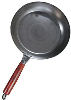 OFFSCH Sartén Wok De Hierro Fundido De 24 Cm Antiadherente, Diseño Tradicional, Mango Aislante Resistente Al Calor, Para Cocina Casera y Estufa De Gas, Sartén Wok Multiusos