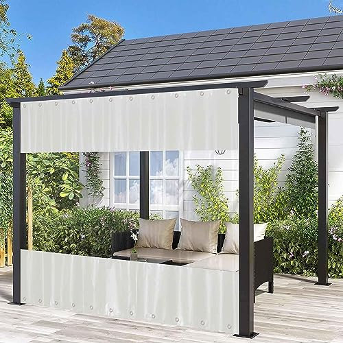 Transparente Outdoor-Planen-Vorhänge, strapazierfähig, wasserdicht, 0,5 mm dick, 2 / 3 / 4 / 5 m, durchsichtige Winter-Seitenteile, 4 x 2,3 m