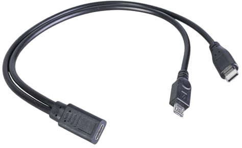 DIDILLX Câble répartiteur USB C femelle vers mâle et câble d'extension microUSB Y pour charger plusieurs appareils