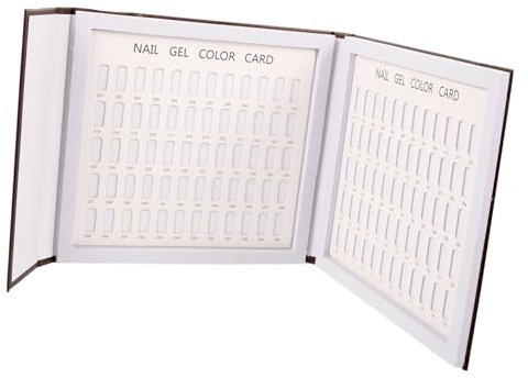 Veemoon Nail Display Chart 120 Colors Nail Art Show Cards Case Coffee Style for Manicure Practice and Salon Use