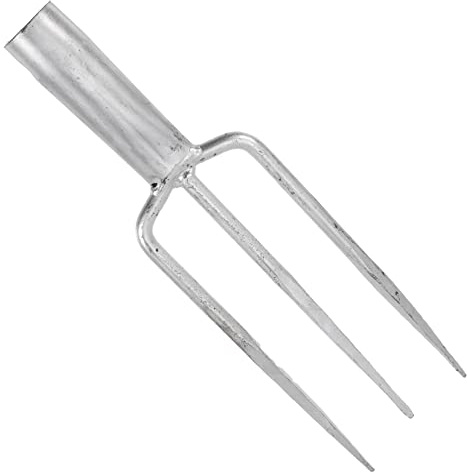 KICHOUSE Potato Fork Digging Iron Fork Metal 3 Prong Head for Fishing and Gardening