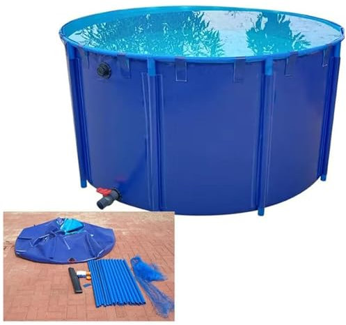 200cm*80cm,Oberirdischer Fischteichpool Aus Segeltuch, Fischteichreservoir Aus Segeltuch, Tragbar, Langlebig und Vielseitig Einsetzbar für Fischzucht und Wasserspeicherung