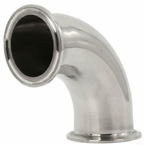 90 Degree Sanitary Ferrule Elbow 2 Inch Pipe Fitting Stainless Steel 304 Tri Clamp for High Pressure Applications