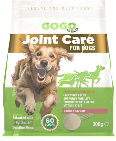 GOGO Motion Joint Care Powder for Dogs Bacon Flavour with Green Lipped Mussel and Glucosamine (300g)