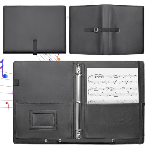 Carpeta de música A4 Carpeta de Partituras para Música Coral Partituras de musica coral asa de mano y banda elástica gran capacidad para partituras de piano para presentaciones en escenario