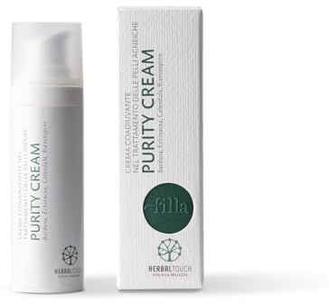 Herbal Touch Purity Cream 30 ml Peeling und reinigende Gesichtscreme mit Klette, Zink, Vitamin A-E und Argan für fettige, unreine und zu Akne neigende Haut