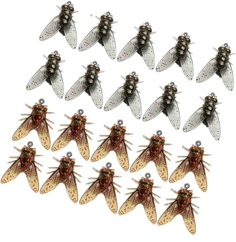 BUBEFSKD 20 Pièces Appâts De Pêche À La Mouche Crochet Leurres Souples avec Accessoires pour Eau Salée Mouche d'eau Douce Doux