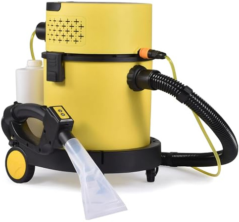CIELOBLOEN Limpiadora de tapicería eficiente con Tanques Dobles, 1600 W, Capacidad de 25 litros para Aguas residuales, para una Limpieza rápida y Profunda, diseño silencioso.