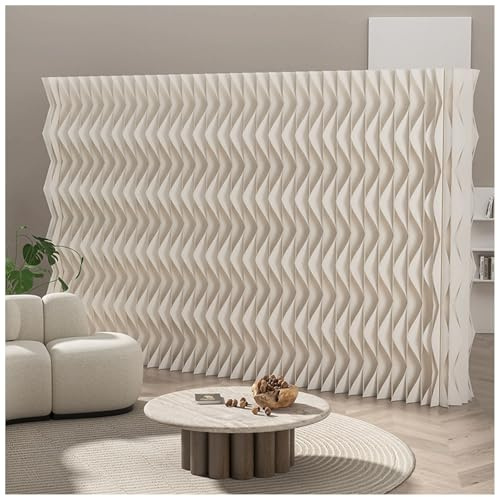 Aeovot Papier Faltbar Raumteiler Ideen, Akkordeonform Trennwand Büro Raum Balkon, Separator Room Divider Wall Beweglich, Paravent Raumteiler Ohne Bohren für Büro/Live-Streaming-Hintergrund
