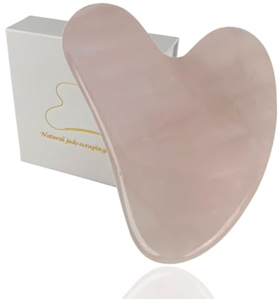 G.schminkt Gua Sha Stein, Gesichtsmassage Tool Anti-Aging, Massagestein Gesicht Körper gegen Falten Schwellungen, Herzform Guasha (Rosa)