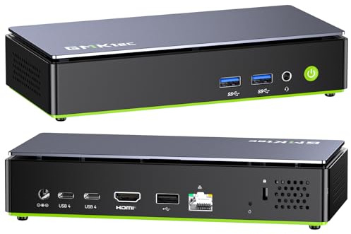 GMKtec K13 Mini PC Intel Ultra 7 256V|LAN 5G|Alimentation PD (8C/8T jusqu'à 4,8 GHz) Mini Ordinateur avec 16 Go DDR5 8533MT/s 512 Go PCIe 4.0 SSD Mini PC Gamer avec Graphiques Intel Arc 140V|2*USB 4.0