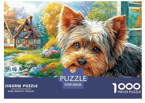 Yorkshire Terrier Jigsaw 1000 Puzzles Adults Puzzle Family Games Unique Gifts Decompression 38x26cm/1000pcs