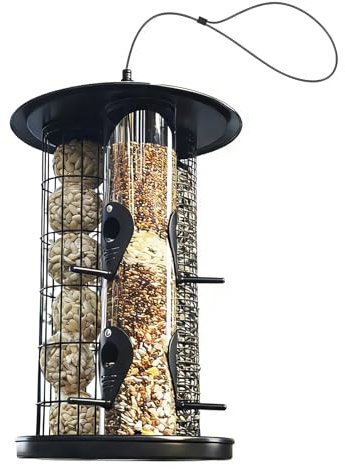 para pájaros,Triple Tubo a Prueba de Ardillas de Gran Capacidad | Estación de Anti Ardillas,para Atraer Carboneros y Colibríes, Alimento, Jardín, Patio, Porche,