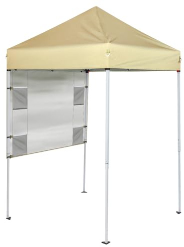 5x5 Feet Pop-Up Sunshade Tent, Outdoor Pavilion with Backpack, Portable, Easy to Set Up, Suitable for Gathering Places, Beach Camping (Khaki Color)