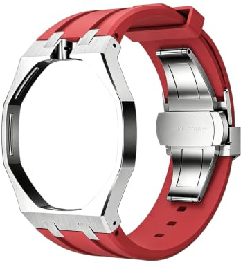 QUNZIDRESS Kit de modification pour montre compatible avec S-watch X AP Royal Pop Montre de poche, boîtier en acier inoxydable + bracelet en silicone, pour Swatch x AP Royal Pop