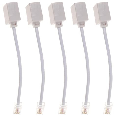 OSOLADY 5pcs Rj45 to Rj11 Adapter for Landline Phone with Abs Copper Material, Reducing Setup Time and Instant Connection, Ethernet to Telephone Converter Cable for Home and Office Use