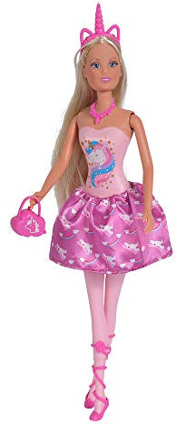 Simba 105733320 - Steffi Love Fashion Unicorn, Spielpuppe im modischen Einhorn Outfit mit passendem Haarreif und Handtasche, 29cm, ab 3 Jahren