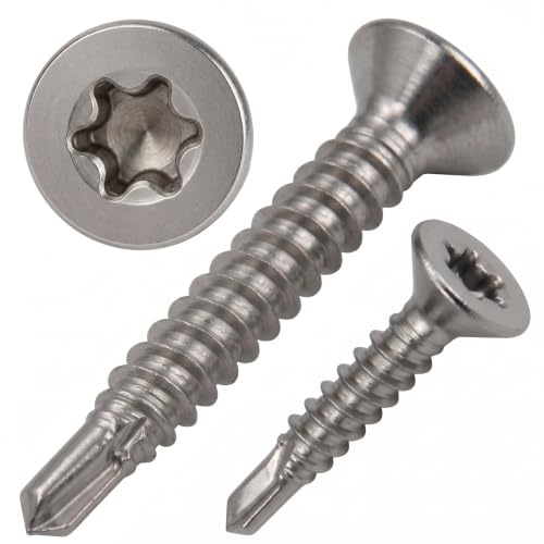 PROTECH Bohrschrauben 4,2x16mm Edelstahl A2 (V2A) Rostfrei | Senkkopf Blechschrauben mit Torx-Antrieb (TX) für Alu & Kunststoff DIN 7504 | 50 Stück