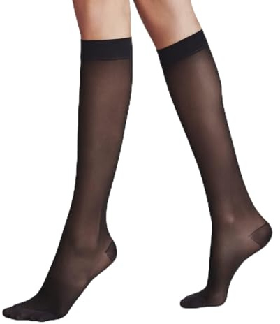 FALKE Lufthansa Travel & Comfort Damen Energize 30 DEN Kniestrümpfe feines weiches Material halb blickdicht Kompression druckfreier Komfortbund lange Reisen Sitzen bessere Durchblutung 1 Paar