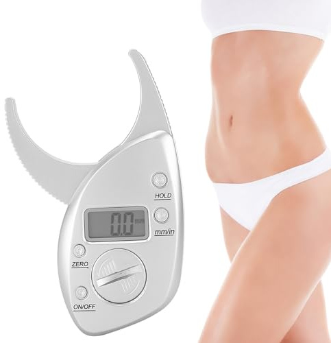 Körperfett-Messschieber Digitalanzeige LCD-Batterie mit hoher Genauigkeit und batteriebetriebener Körperfettmessung für sportliche Frauen/Männer Körperüberwachung Misst bis zu 50 mm Hautfaltenstärke