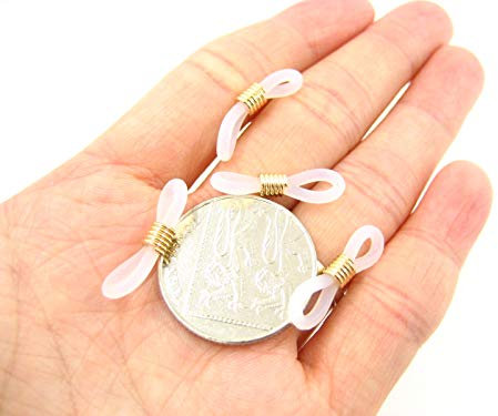20pcs of White Eye Glasses Spectacle Chain Strap Holders Rubber Loop Ends Approx 22mm