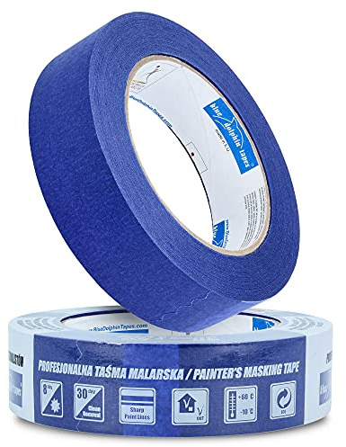 Blue Dolphin™ Profi Malerband 30 mm x 50 m Blau Kreppband Malerkrepp | Abdeckband Maler Klebeband Leicht Ablösbar Innen & Außen Malerabdeckband UV-Beständig Rückstandslos Entfernbar Ohne Lösungsmittel
