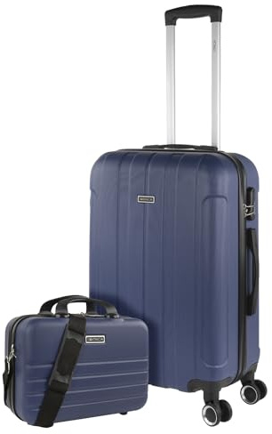 ITACA - Valigia 23Kg da stiva capiente Valigia rigida XL con ruote silenziose Trolley Grande Rigido leggero ideale per viaggi lunghi con Lucchetto a combinazione, Cowboy blu