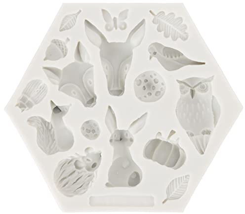 Moule en Silicone, Mignon Jungle Safari Animal Moule à Gâteau Facile à Démouler Flexible Doux Moule de Cuisson Décoration de Gâteau pour Bricolage Gâteau Fondant Chocolat(952 gris)