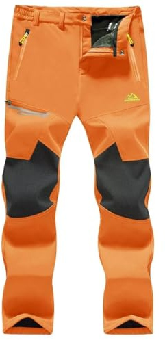 MAGCOMSEN Men's Wear Resistat Climbing Trousers Casual Walking Cycling Trousers Mountain Hiking Trousers Fluorescent Orange
