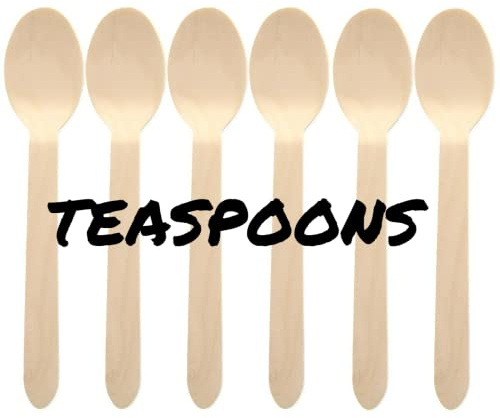 Wooden Cutlery Eco Biodegradable Knives, Forks, Spoons, Teaspoons (Teaspoon, 1000)