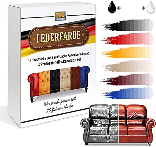 SRS TECHNOLOGY Kit de Reparation Canape Cuir Reparer Cuirette et Rénov Cuir (Max Set, Bleu, 50ml)