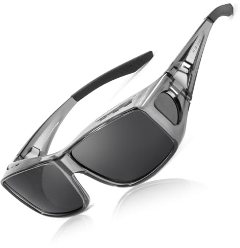 LVIOE Unisex Polarisiert Überzieh-Sonnenbrille | Fit Over Brille für Brillenträger UVA UVB Schutz