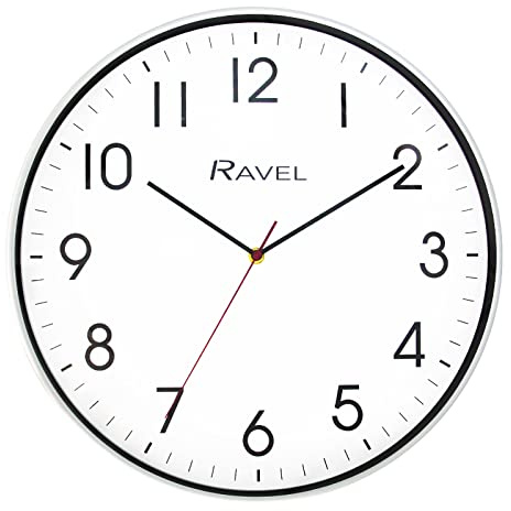 Ravel - Moderne 40cm Wanduhr für Büro und Küche - Analog Quarz - RWC.40.4 - Weiß